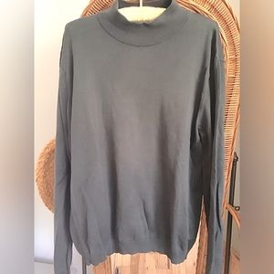 Talbots women’s 100% Cotton sweater in dark teal blue/ green. Size L